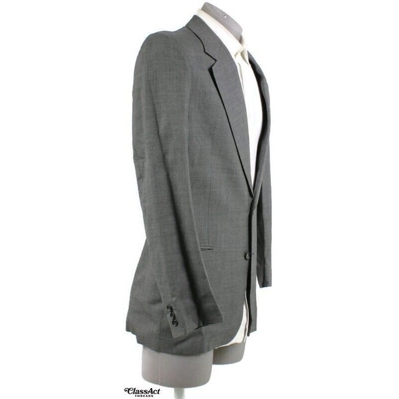 Valentino Uomo Men 2 Button Notched Lapel Gray Blazer Suit Jacket Sport Coat 44R - Picture 2 of 8